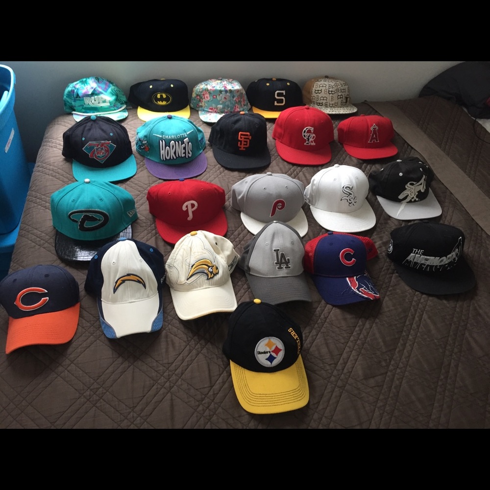 Flat and curved brim hats